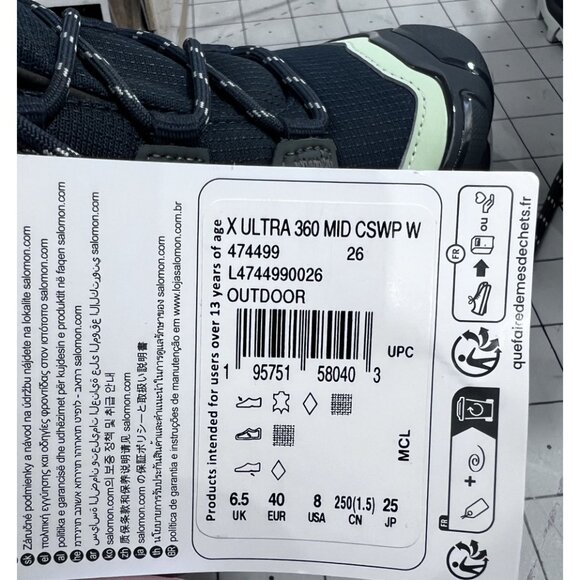 Salomon Women's X ULTRA 360 Mid ClimaSalomon Waterproof Hiking Boots Sz. 8 New - Picture 7 of 9